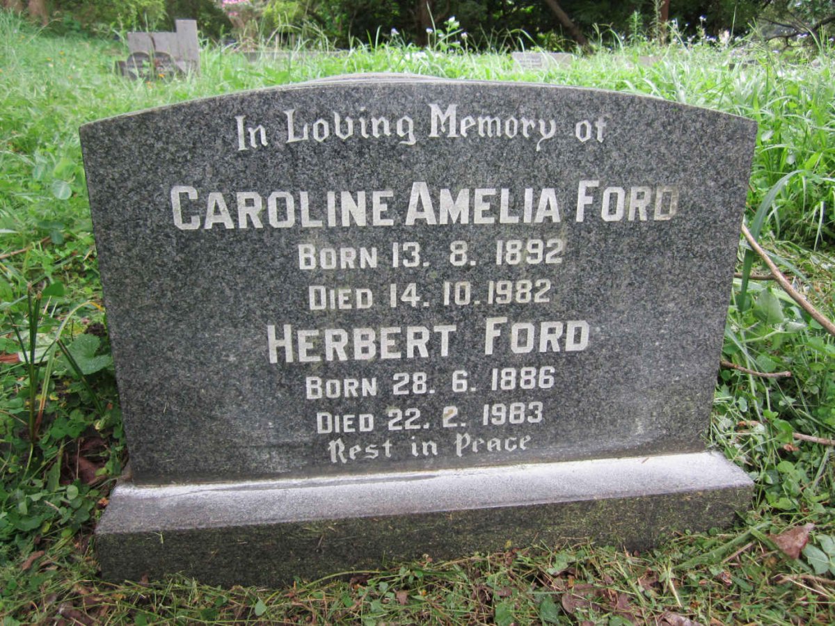FORD Herbert 1886-1983 &amp; Caroline Amelia 1892-1982