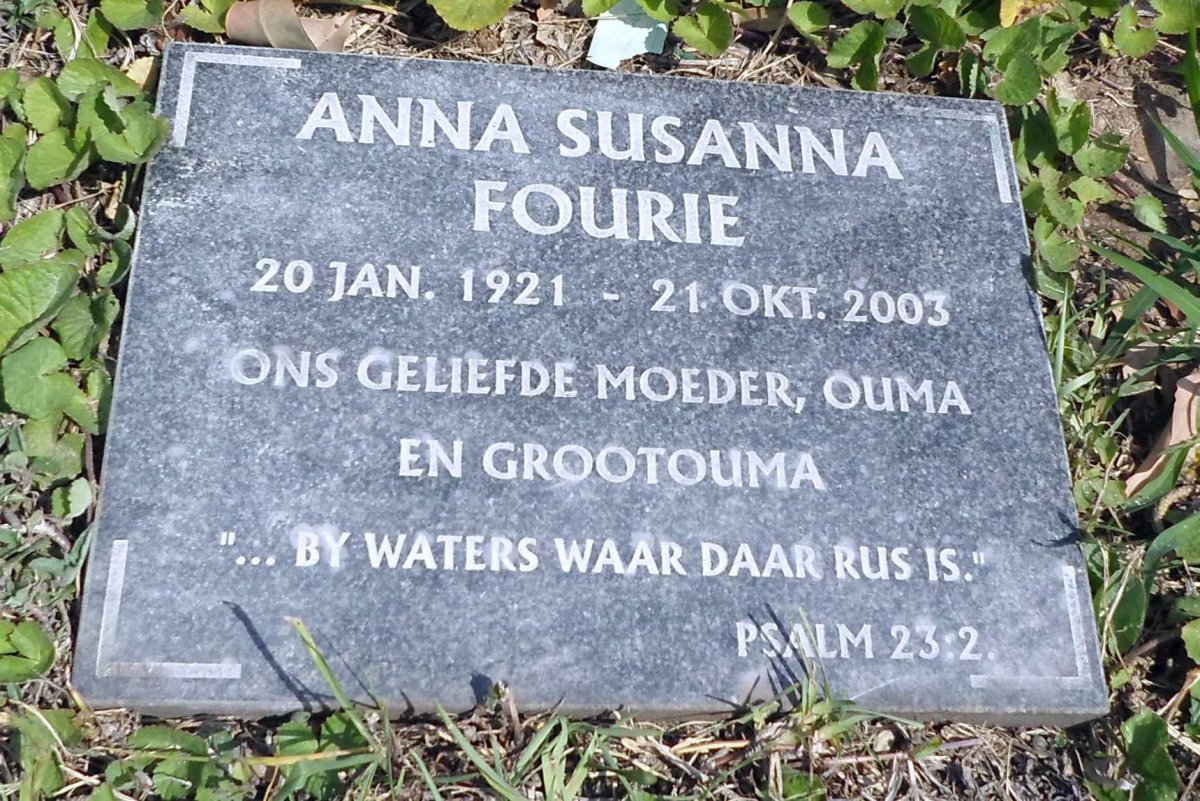 FOURIE Anna Susanna 1921-2003