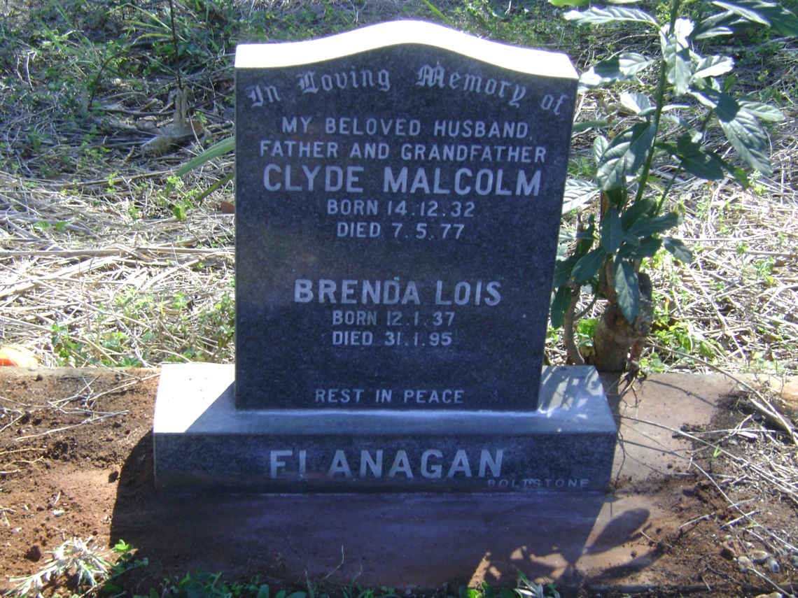 FLANAGAN Clyde Malcolm 1932-1977 &amp; Brenda Lois 1937-1995