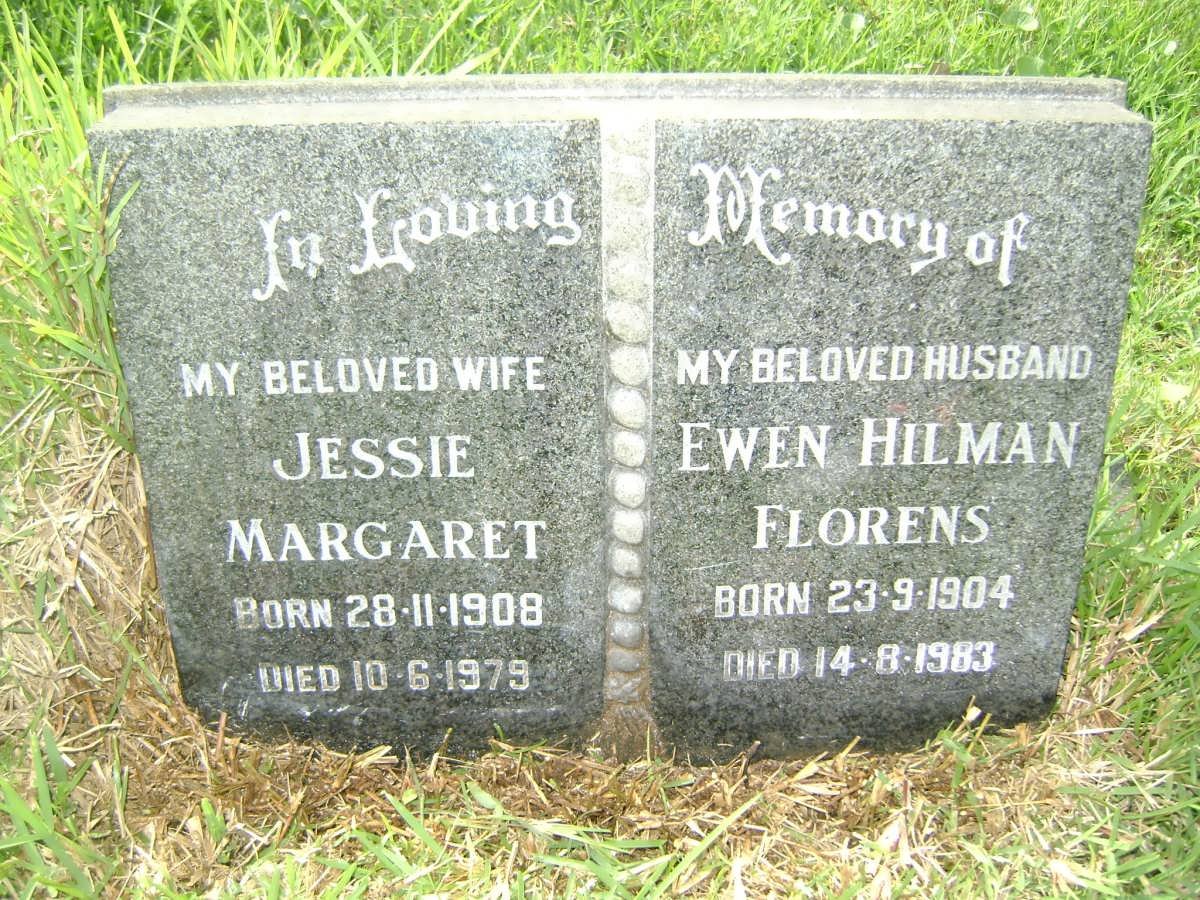 FLORENS Ewen Hilman 1904-1983 &amp; Jessie Margaret 1908-1979