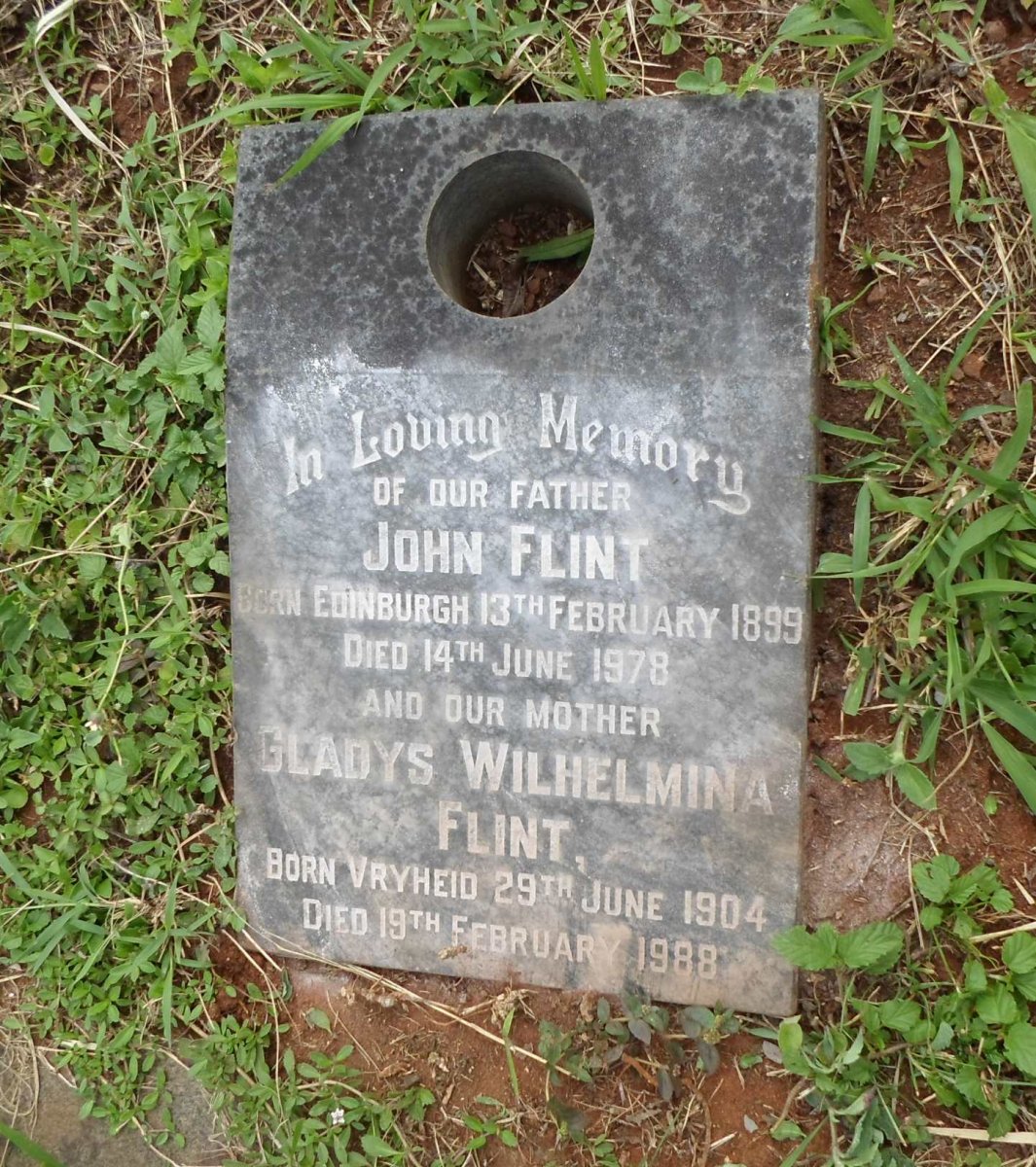 FLINT John 1899-1978 &amp; Gladys Wilhelmina 1904-1988