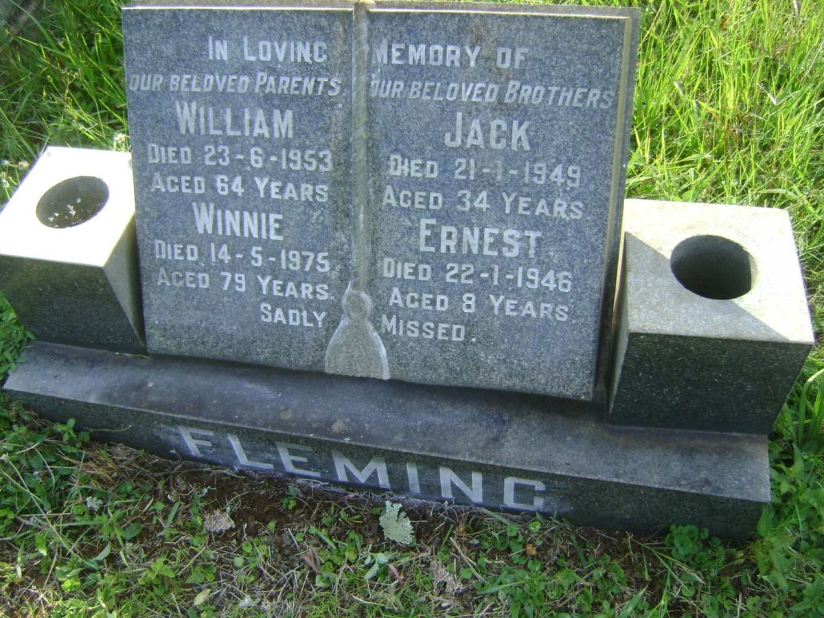 FLEMING William -1953 &amp; Winnie -1975 :: FLEMING Jack -1949 :: FLEMMING Ernest -1946