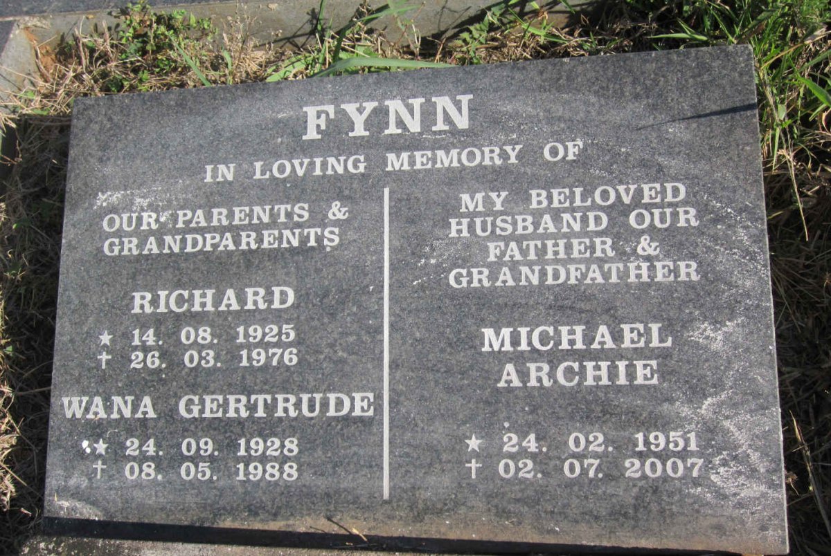 FYNN Richard 1925-1976 &amp; Wana Gertrude 1928-1988 :: FYNN Michael Archie 1951-2007