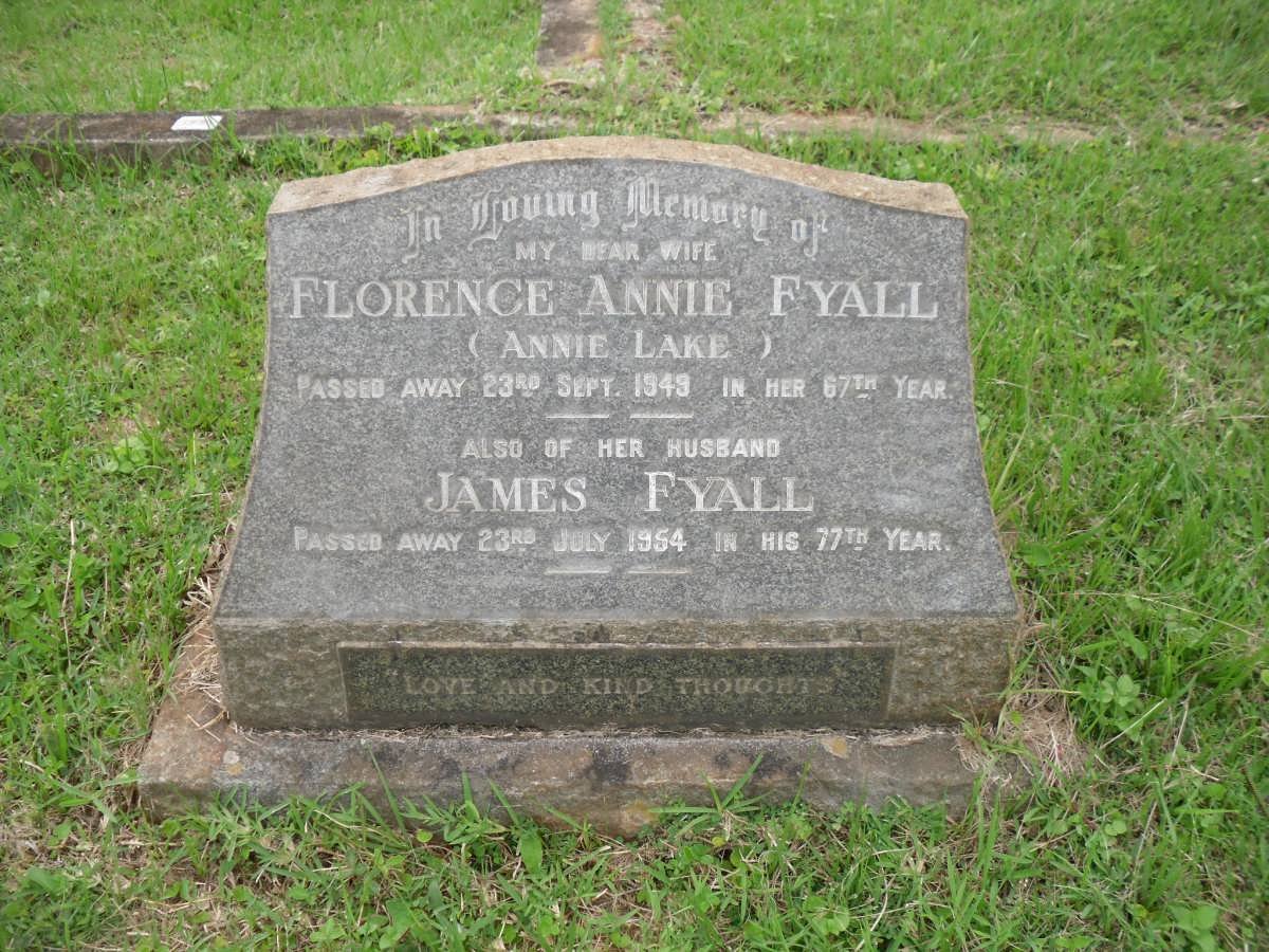 FYALL James -1954 &amp; Florence Annie LAKE -1949