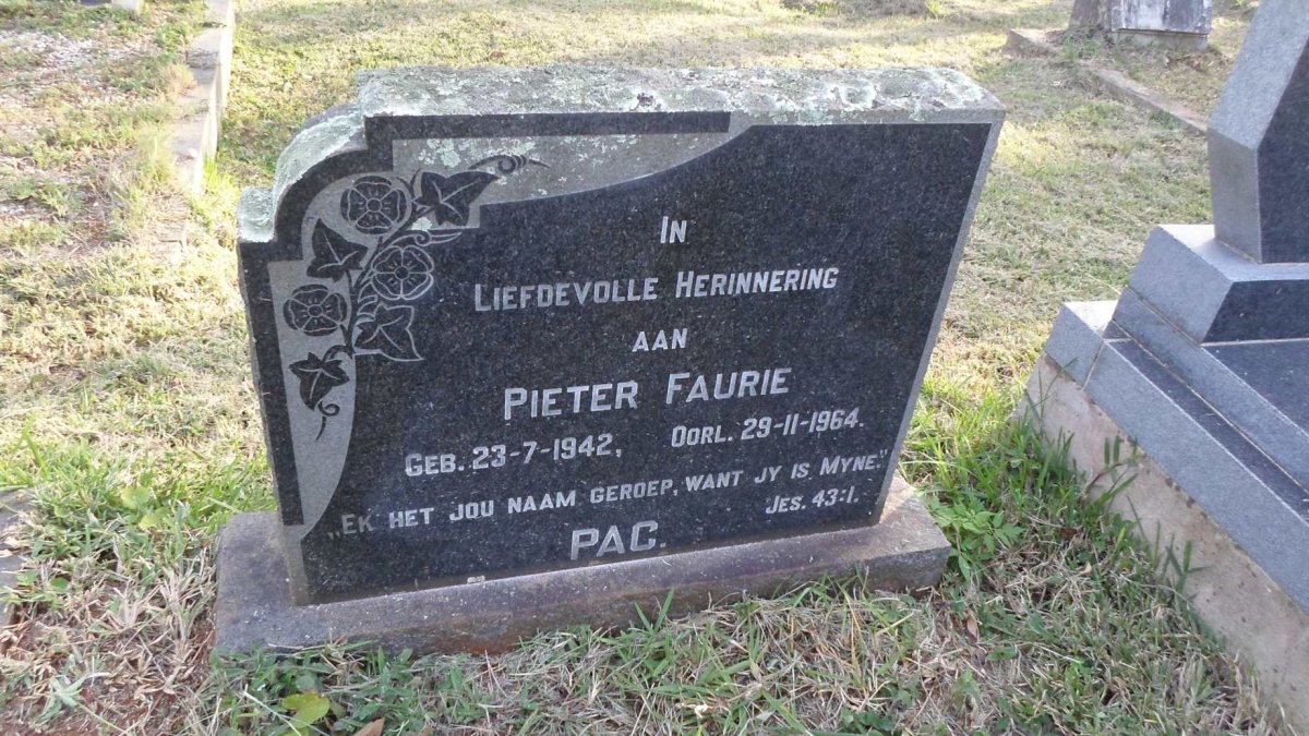 FAURIE Pieter 1942-1964