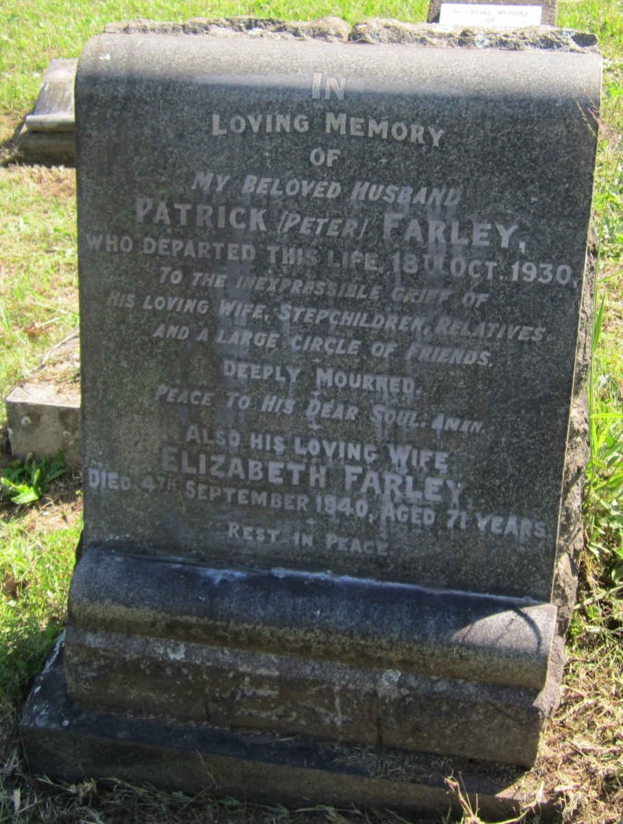 FARLEY Patrick -1930 &amp; Elizabeth -1940