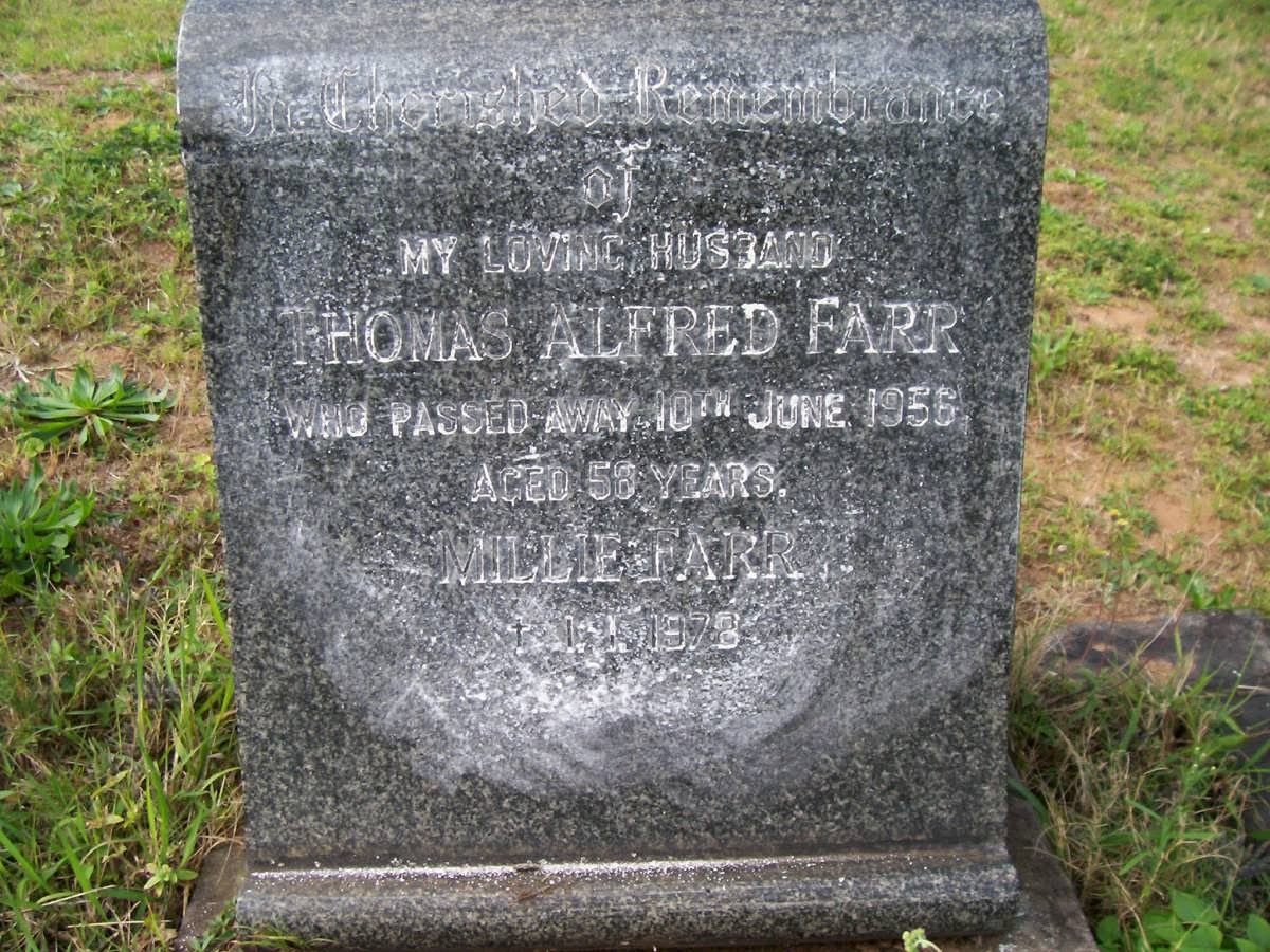 FARR Thomas Alfred -1956 &amp; Millie -1978