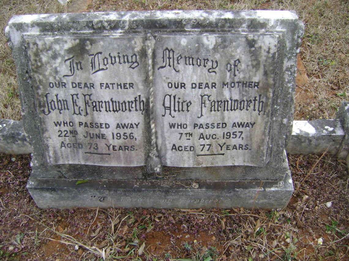 FARNWORTH John E. -1956 &amp; Alice -1957