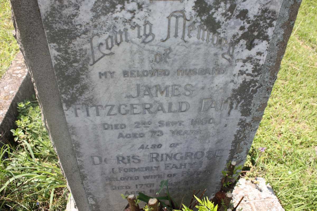 FAHY James Fitzgerald -1950 :: RINGROSE Doris formely FAHY -1962