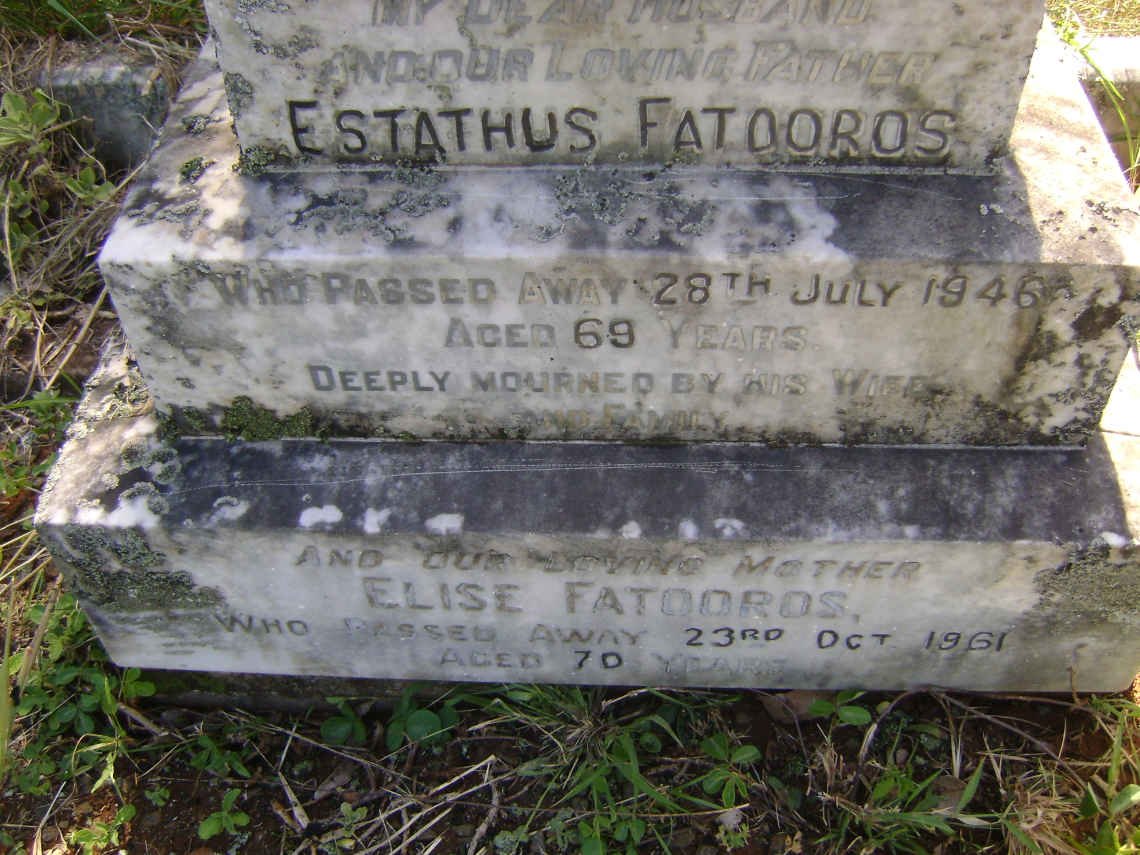 FATOOROS Estathus -1946 &amp;  Elise -1961 :: FATOOROS Peter 1914-1987