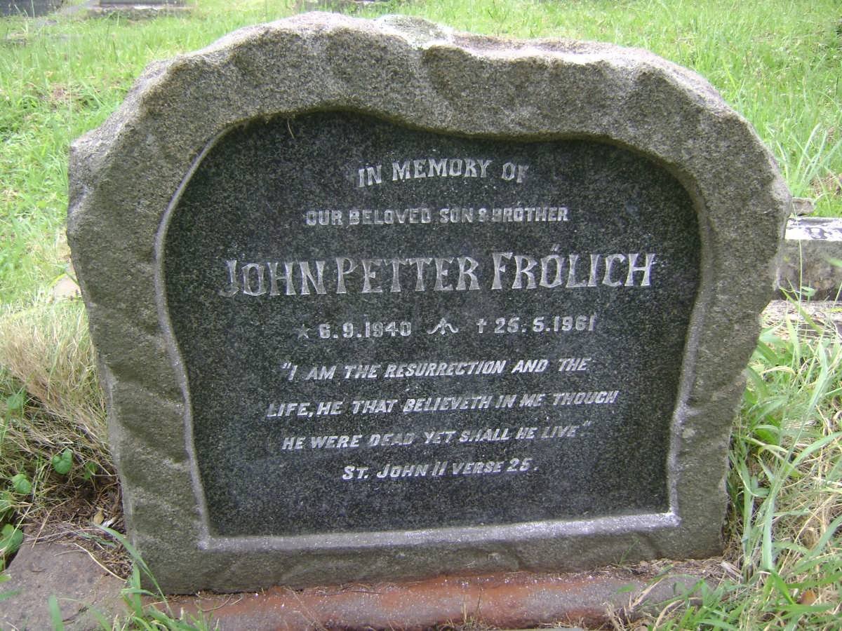 FROLICH John Petter 1940-1961