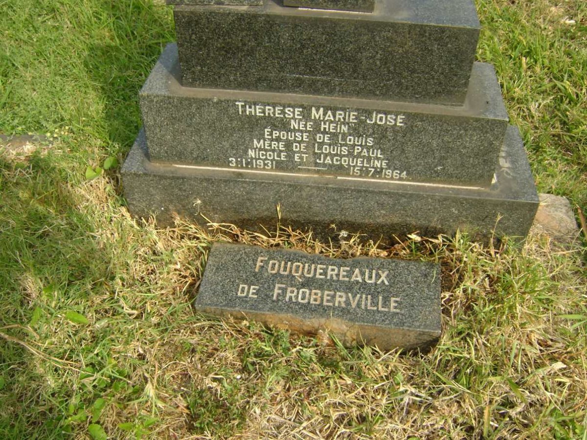 FROBERVILLE Therese Marie-Jose, DE FOUQUEREAUX nee HEIN 1931-1964