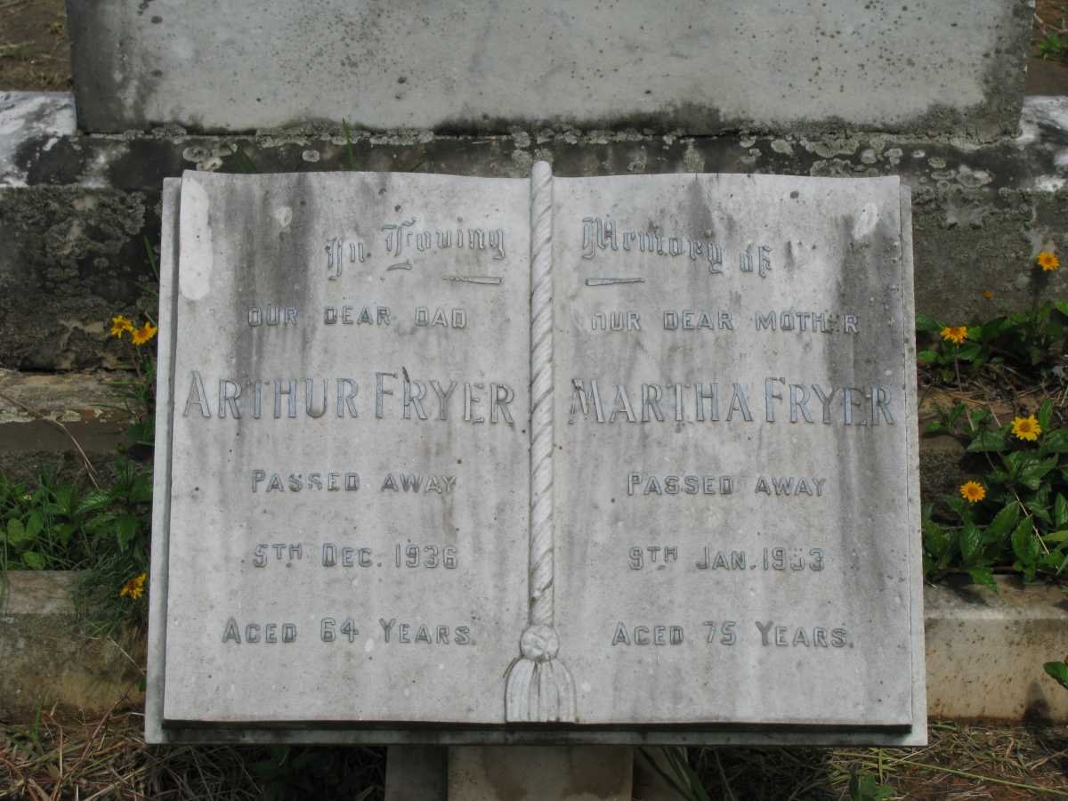 FRYER Arthur -1936 &amp; Martha -1953