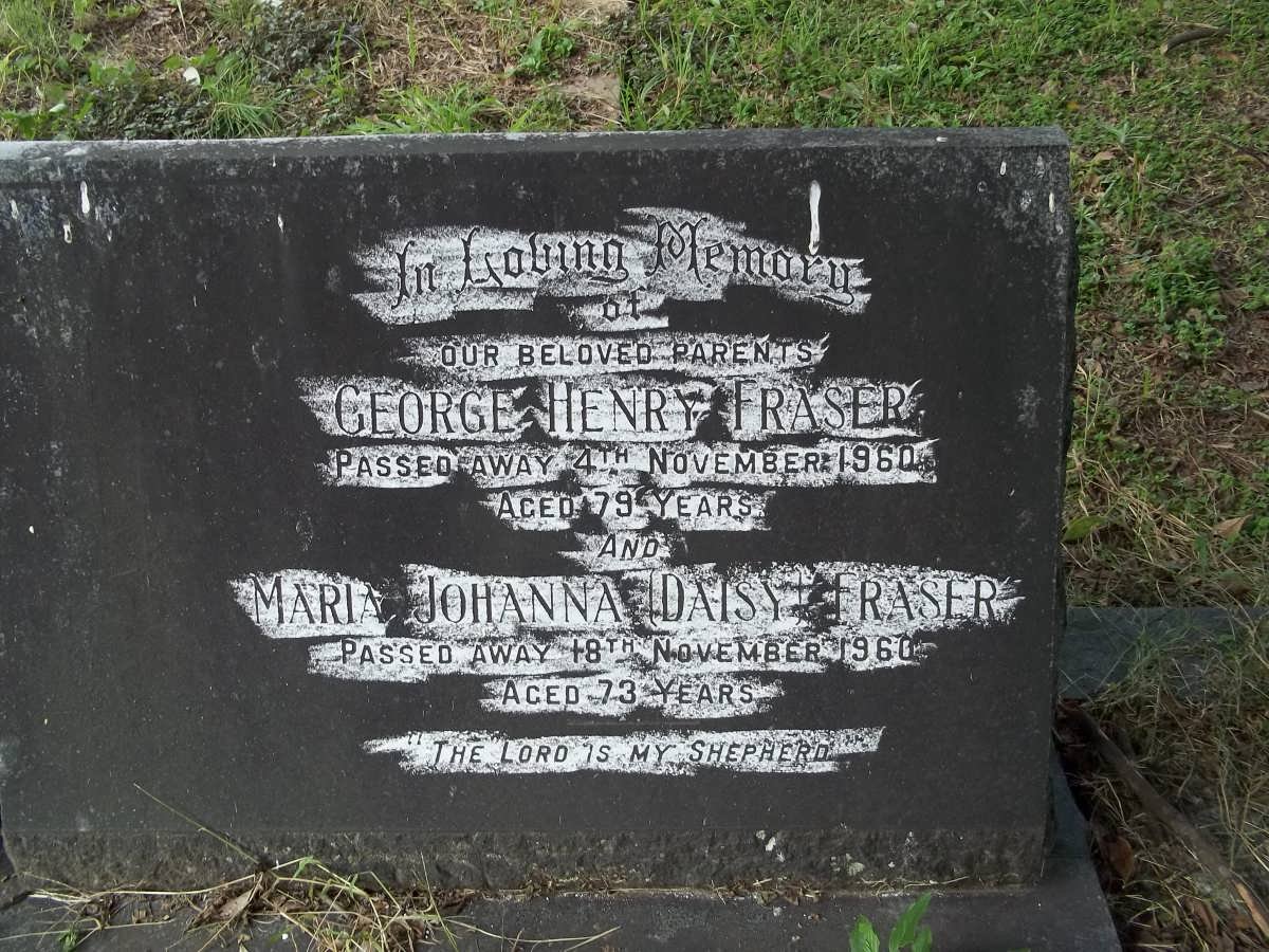 FRASER George Henry -1960 &amp; Maria Johanna Daisy -1960