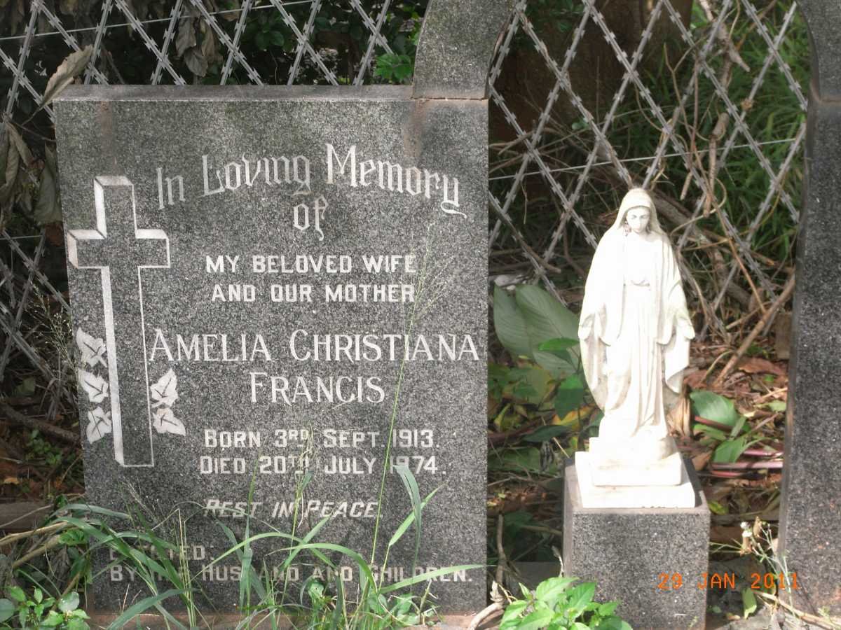 FRANCIS Amelia Christiana Francis 1913-1974