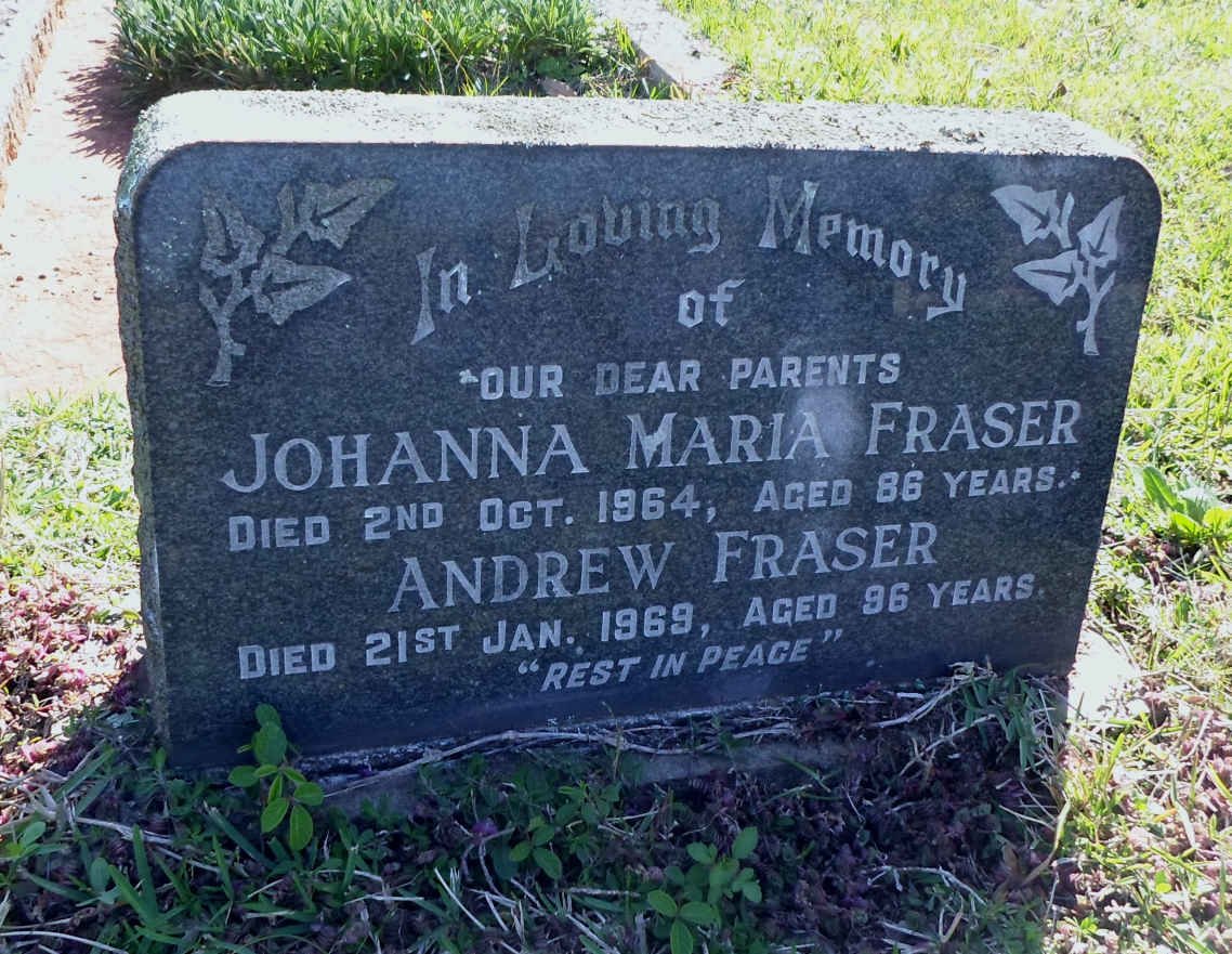 FRASER Andrew  -1969 &amp; Johanna Maria  -1964