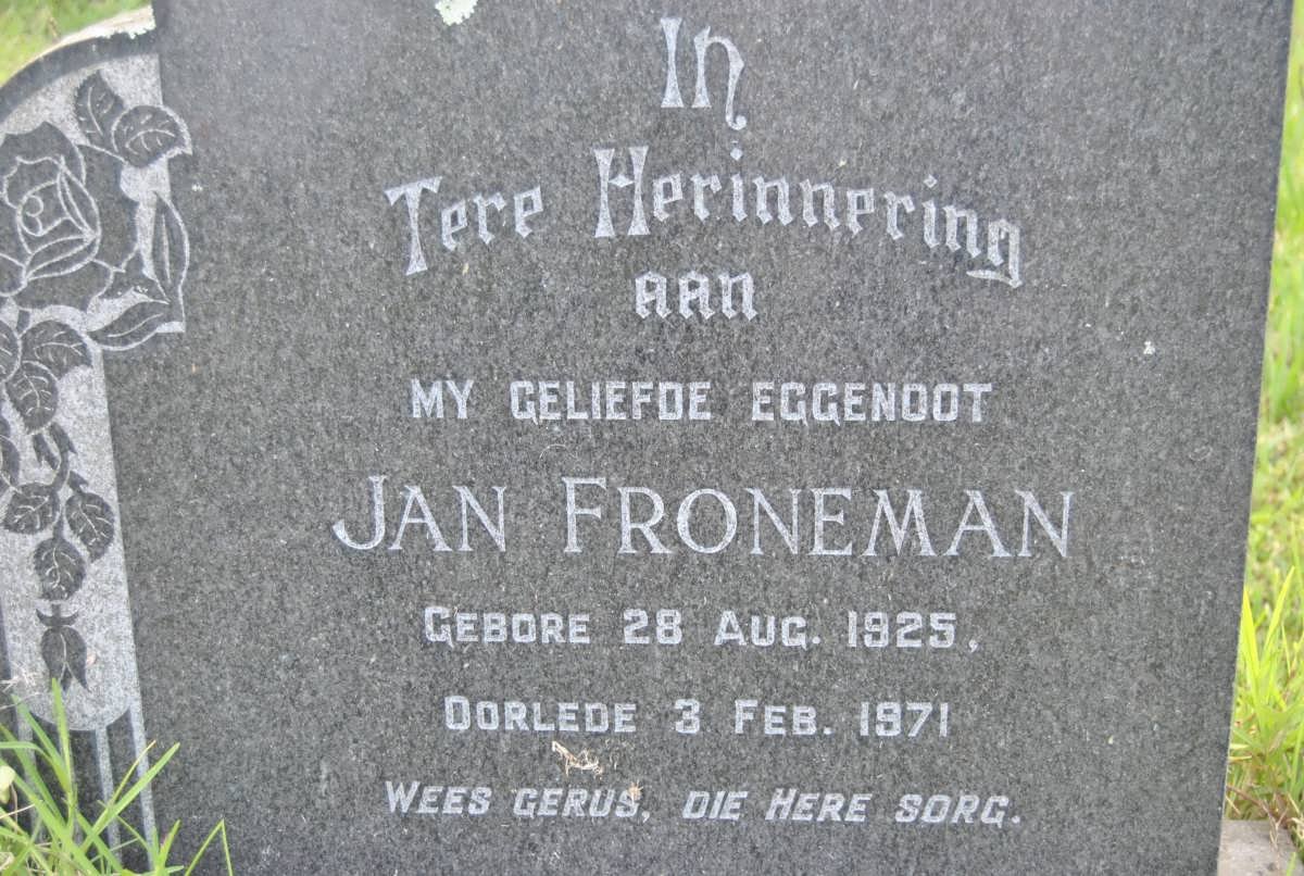 FRONEMAN Jan 1925-1971