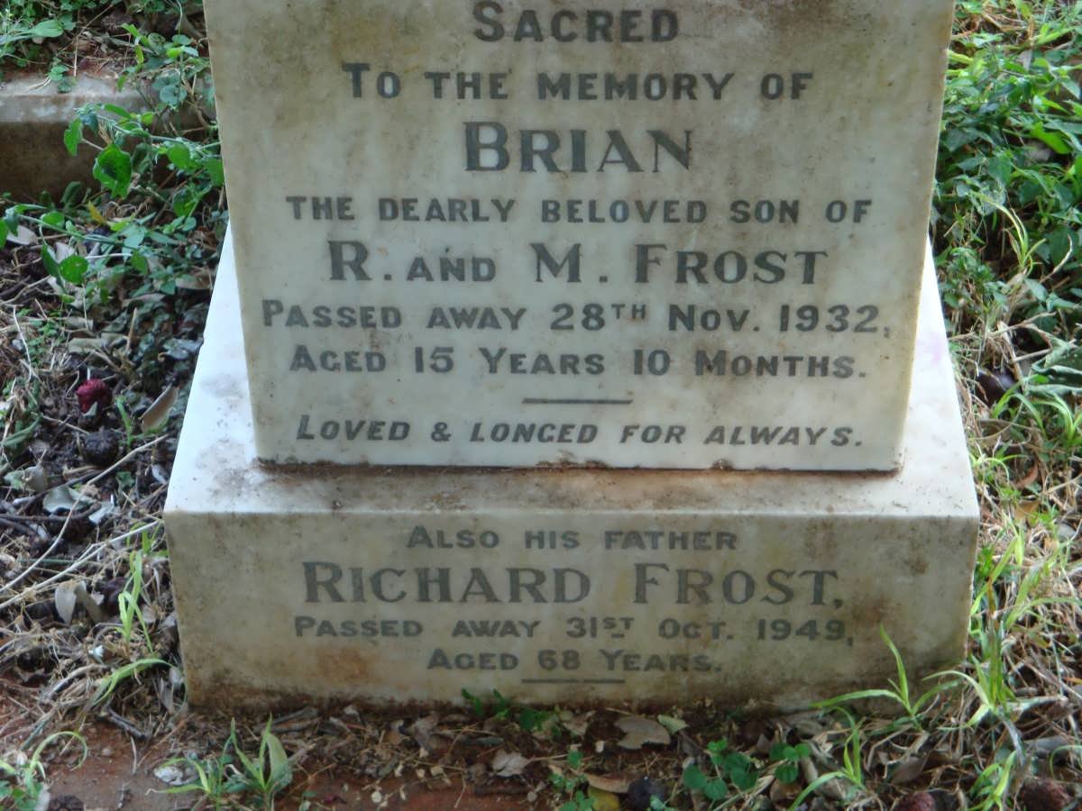 FROST Richard -1949 &amp; May -1959 :: FROST Brian -1932