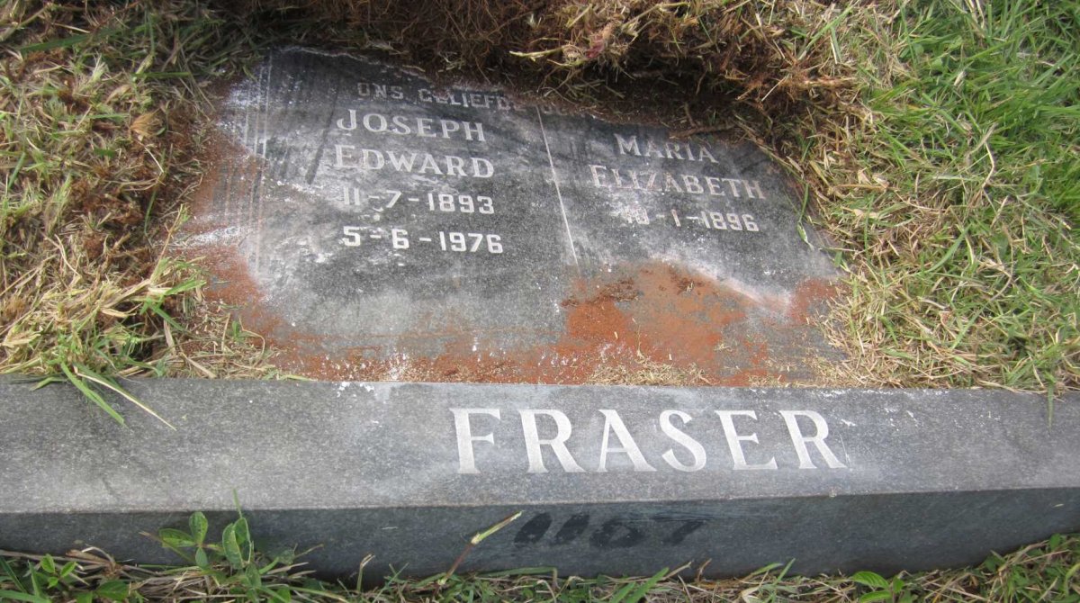 FRASER Joseph Edward 1893-1976 &amp; Maria Elizabeth 1896-1983