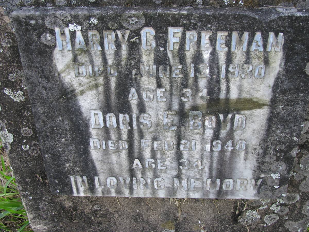 FREEMAN Harry G. -1930 :: BOYD Doris E. -1940