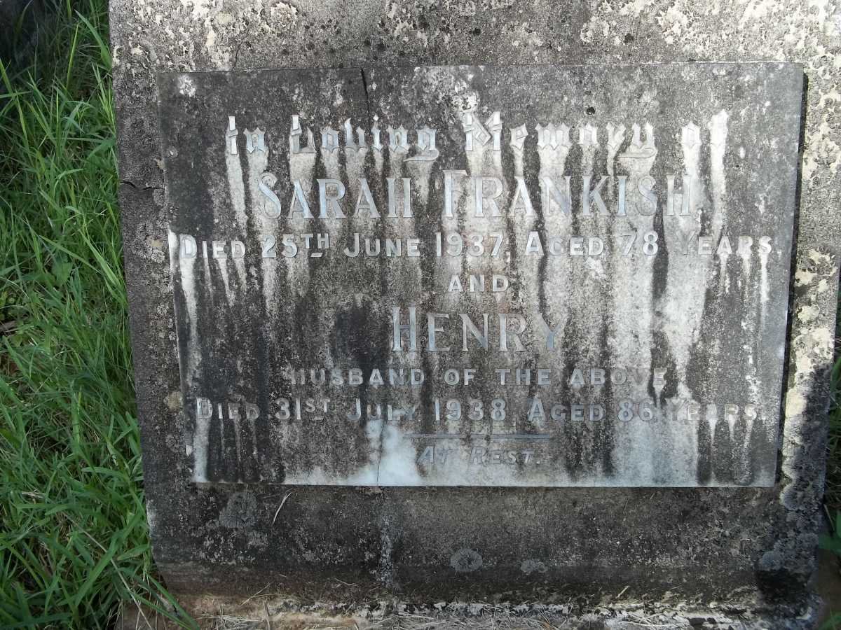 FRANKISH Henry -1938 &amp; Sarah -1937