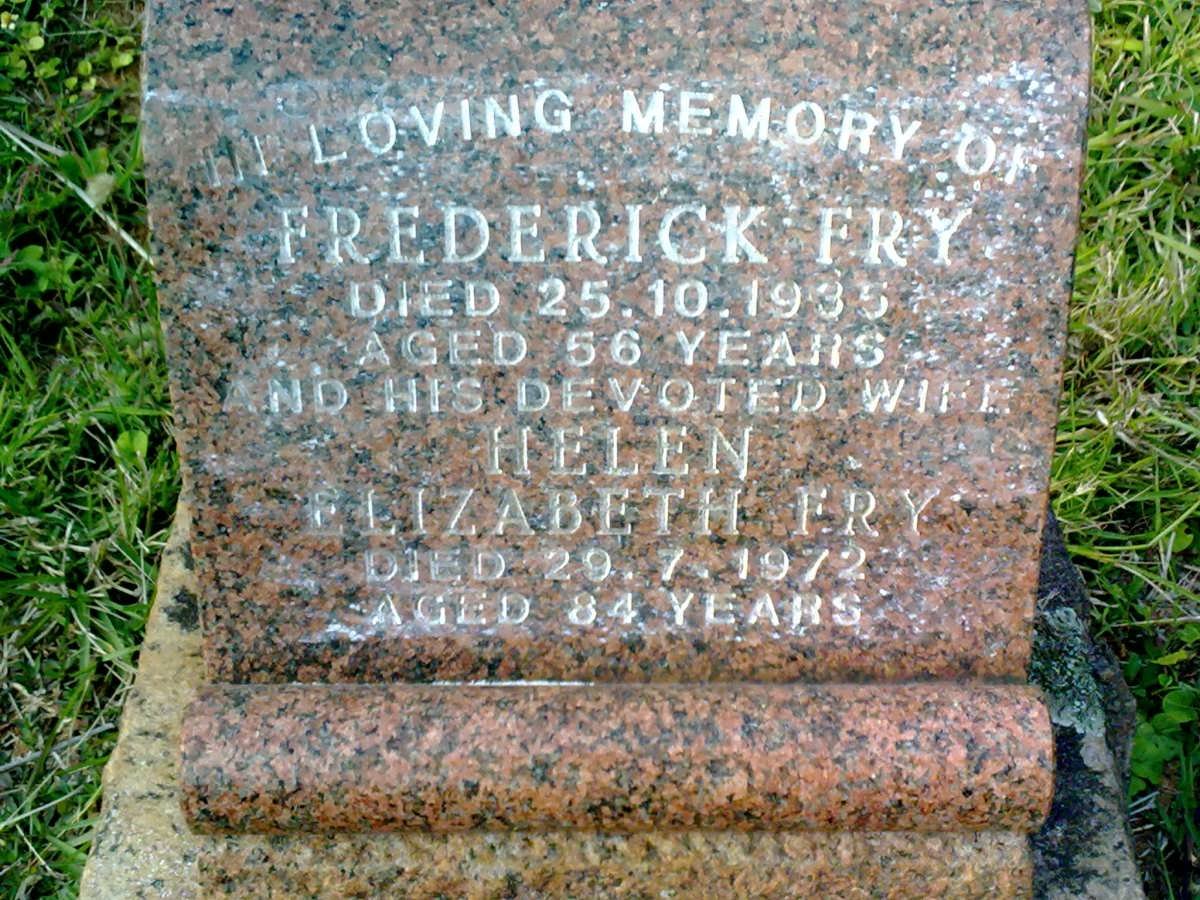 FRY Frederick -1935 &amp; Helen Elizabeth -1972