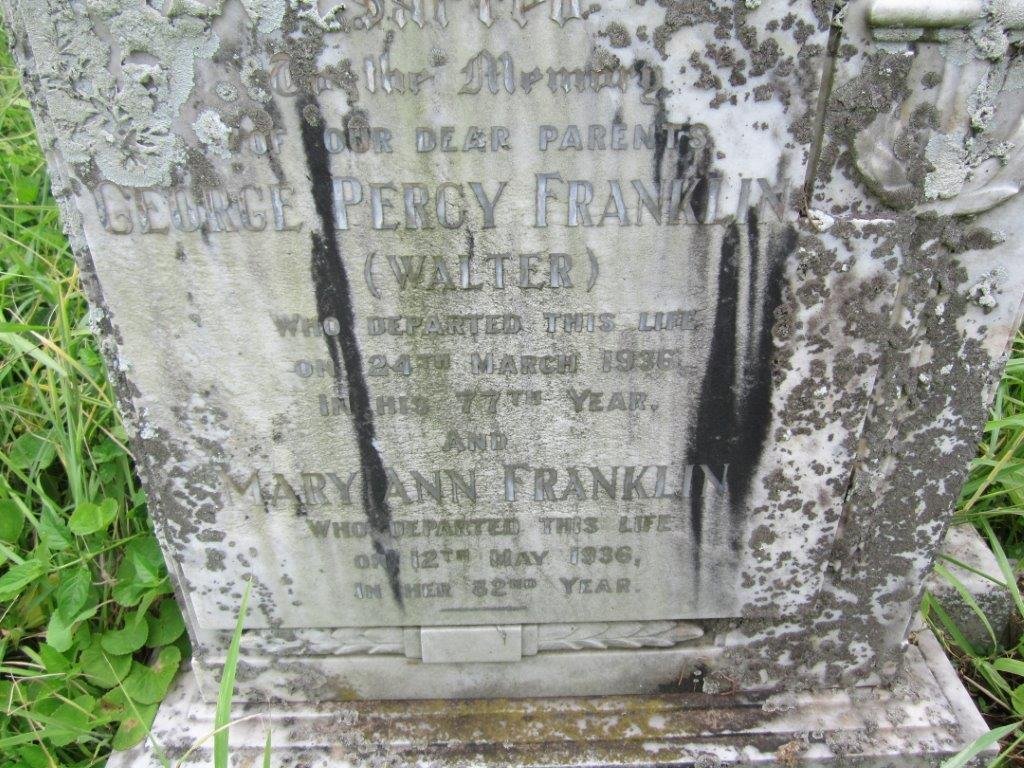 FRANKLIN George Percy -1936 &amp; Mary Ann -1936