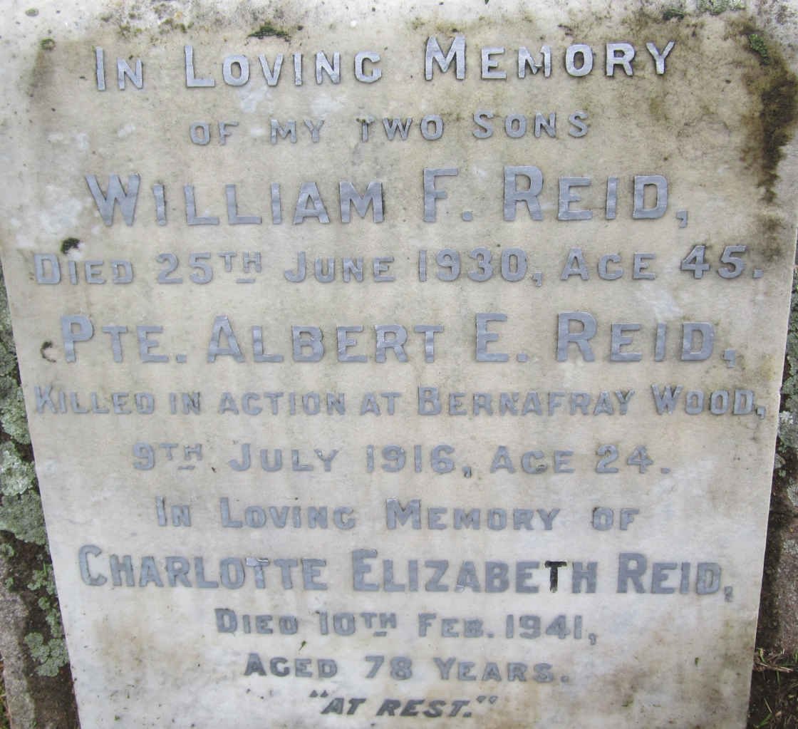 REID Charlotte Elizabeth -1941 :: REID William F. -1930 :: REID Albert E. -1916