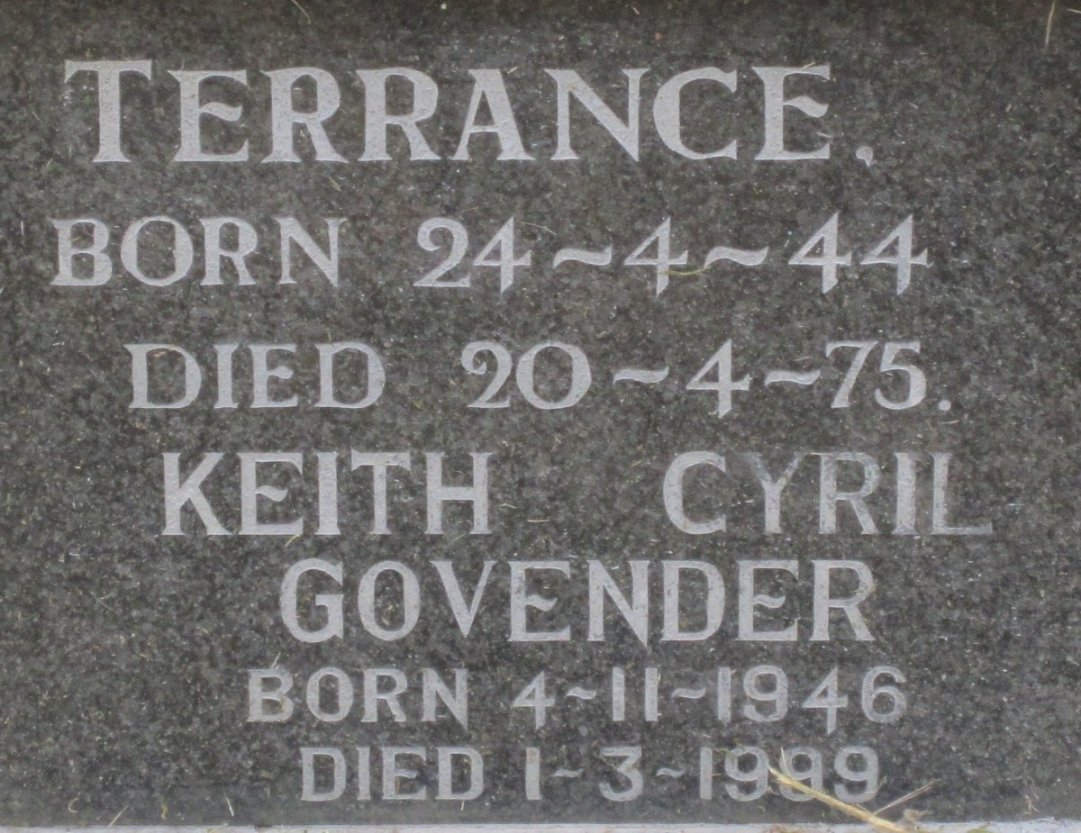 FREDDY Terrance 1944-1975 :: GOVENDER Keith Cyril 1946-1999