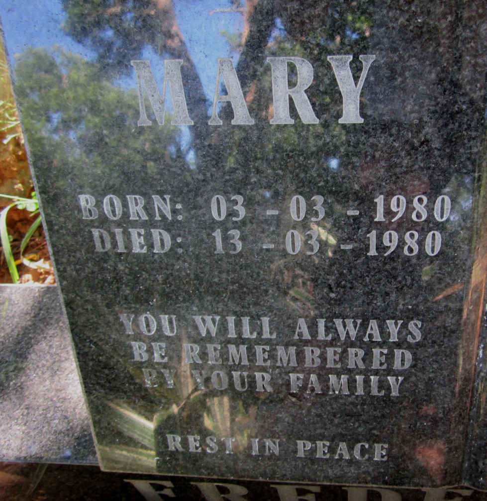 FREDERICK Mary 1980-1980
