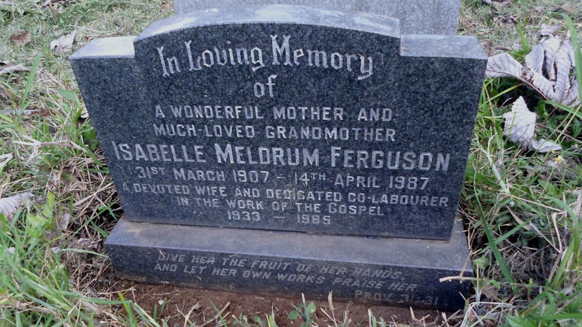 FERGUSON Isabelle Meldrum 1907-1987