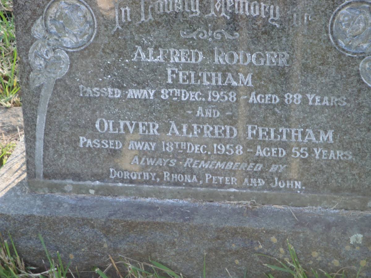 FELTHAM Alfred Rodger -1958 :: FELTHAM Oliver Alfred -1958