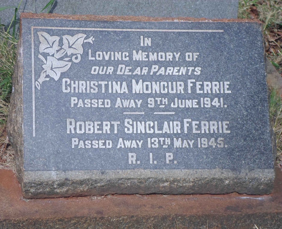 FERRIE Robert Sinclair -1945 &amp; Christina Moncur -1941