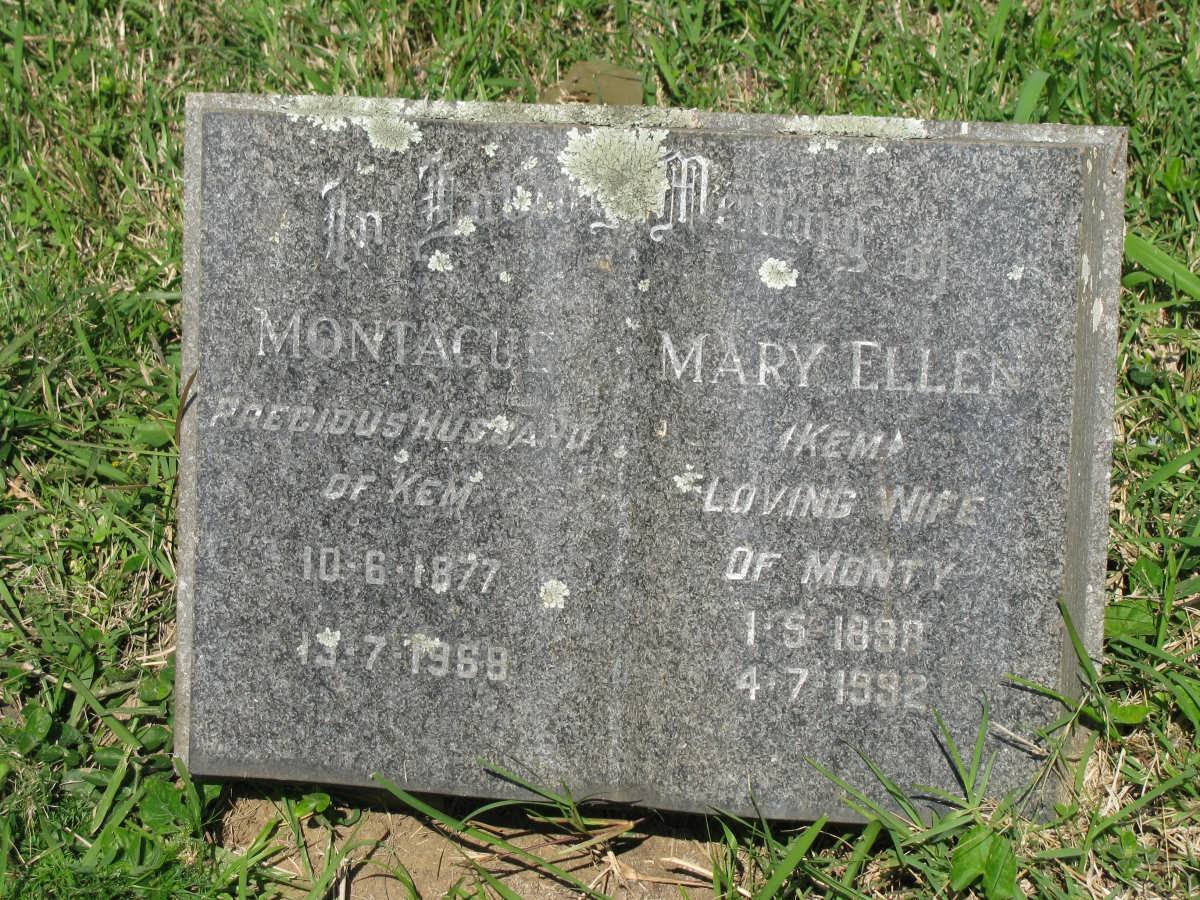 FENHOPE Montague 1877-1968 &amp; Mary Ellen 1898-1992