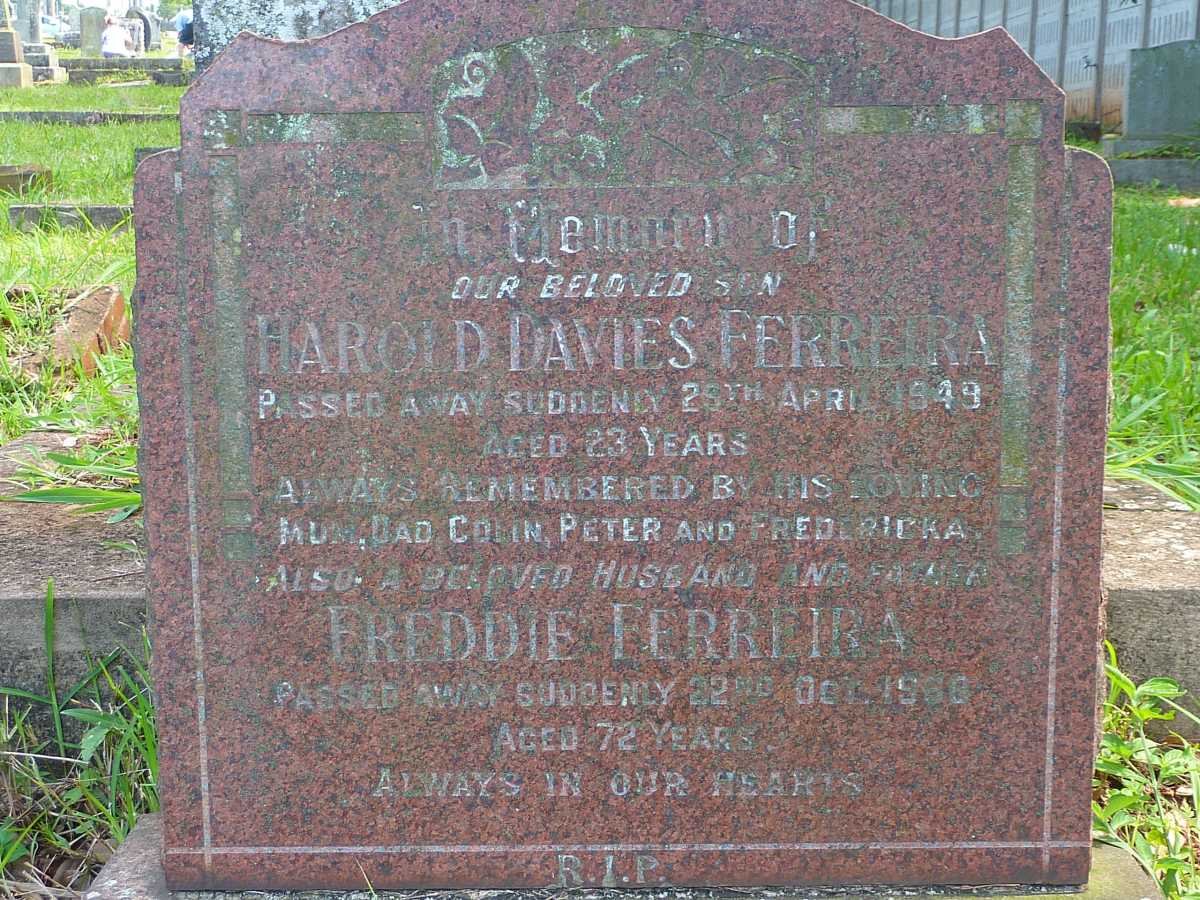 FERREIRA Harold Davies -1949 :: FERREIRA Freddie -1968