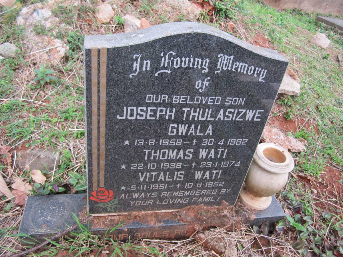 GWALA Joseph Thulasizwe 1958-1982 :: WATI Thomas 1938-1974 :: WATI Vitalis 1951-1952