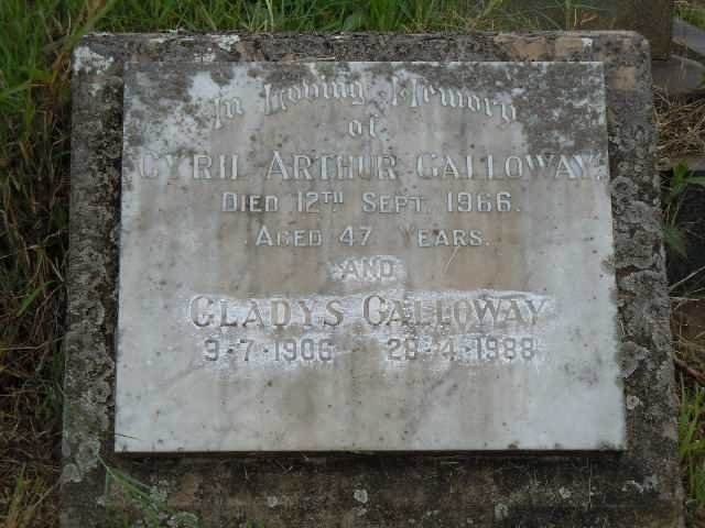 GALLOWAY Cyril Arthur -1966 &amp; Gladys 1906-1988