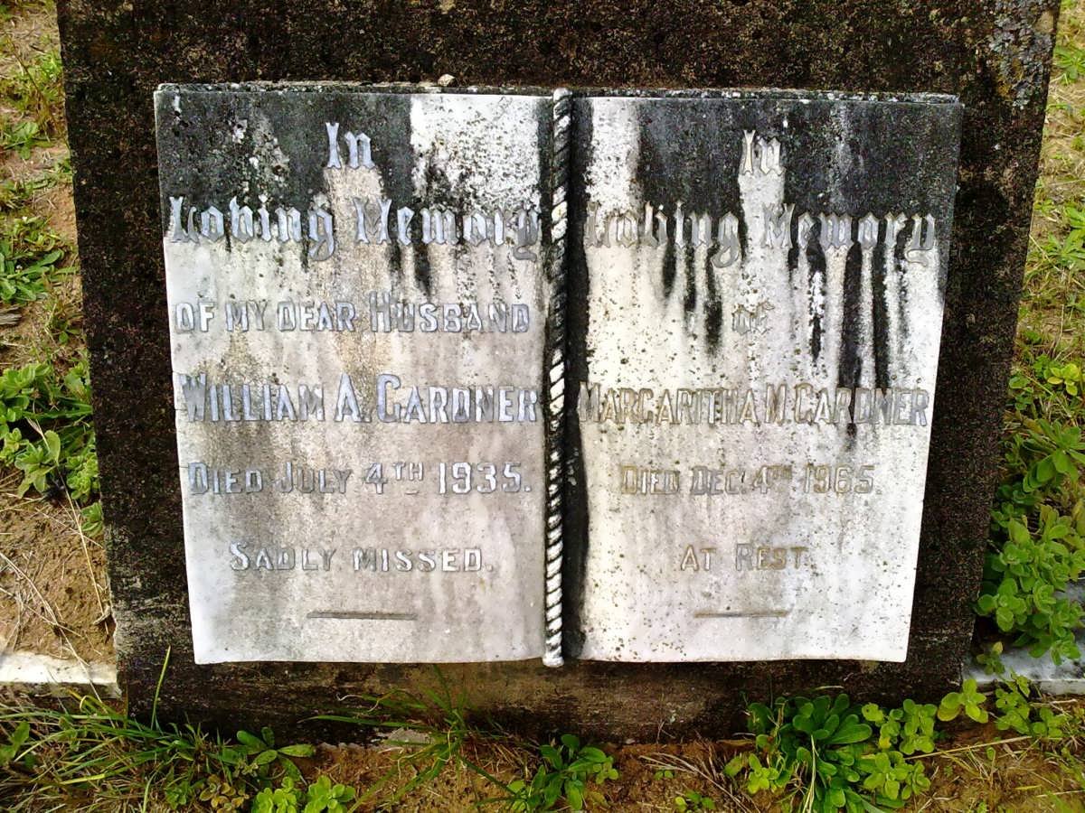 GARDNER William A. -1935 &amp; Margaritha M. -1965