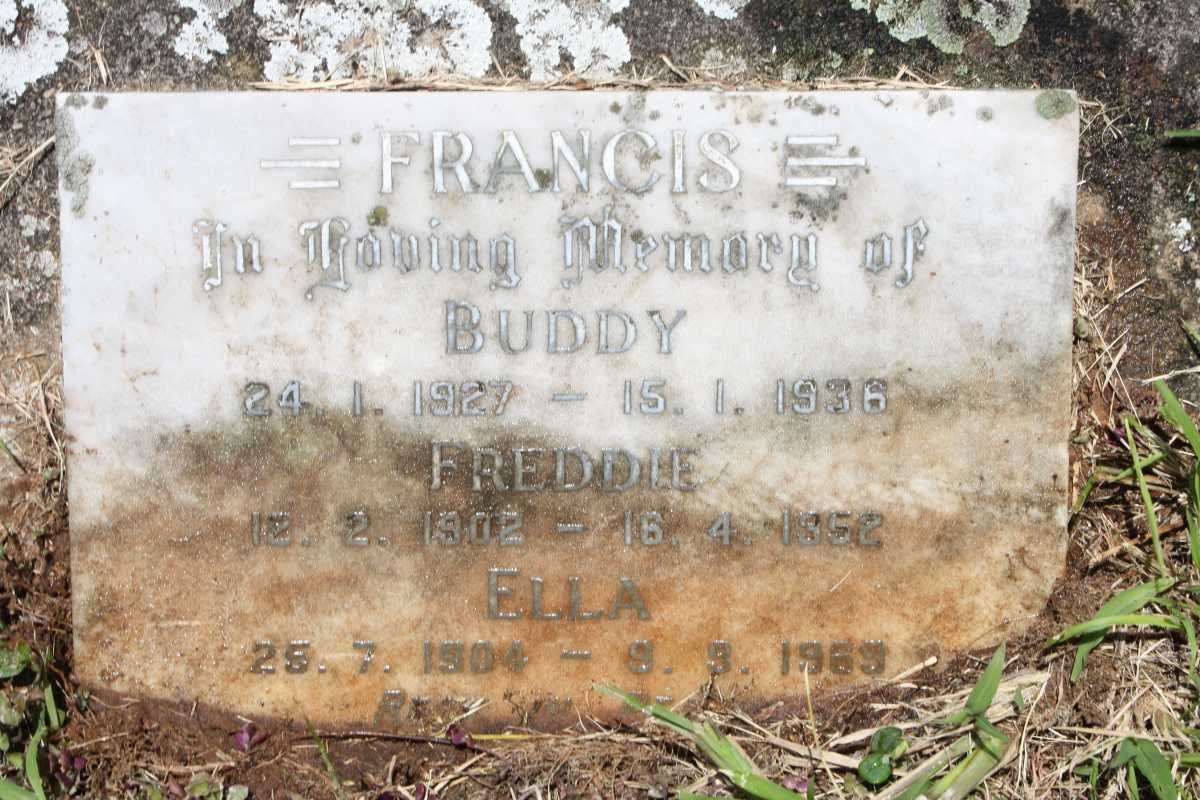 GALE Joel C. -1919 &amp; Isabella Duncan -1922 :: FRANCIS Freddie 1902-1952 &amp; Ella 1904-1963 :: FRANCIS Buddy 1927-1936