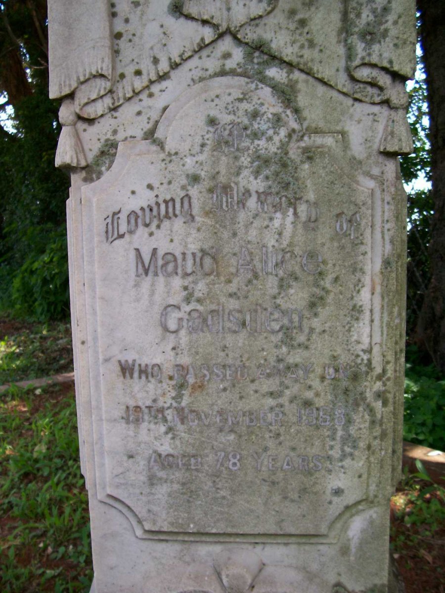 GADSDEN Maud Alice 1890-1968 :: SWIRES Alice Mary -1919 :: GADSDEN Sydney Bartle -1953 :: RHODES Elizabeth Charlotte -1932