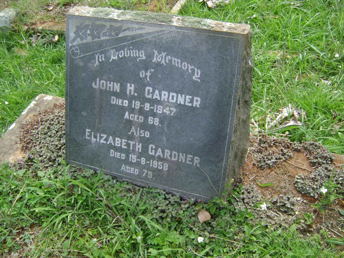 GARDNER John H. -1947 &amp; Elizabeth -1958