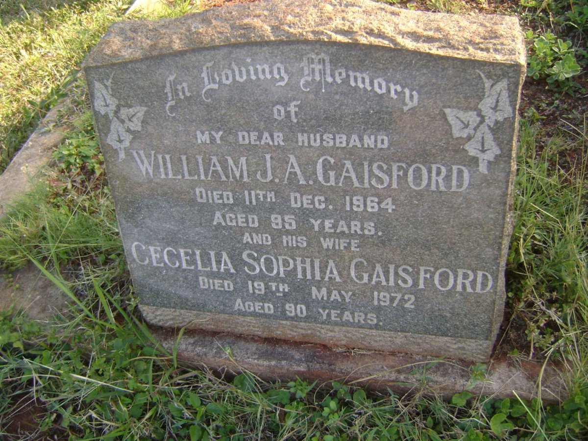 GAISFORD William J.A. -1964 &amp; Cecelia Sophia -1972