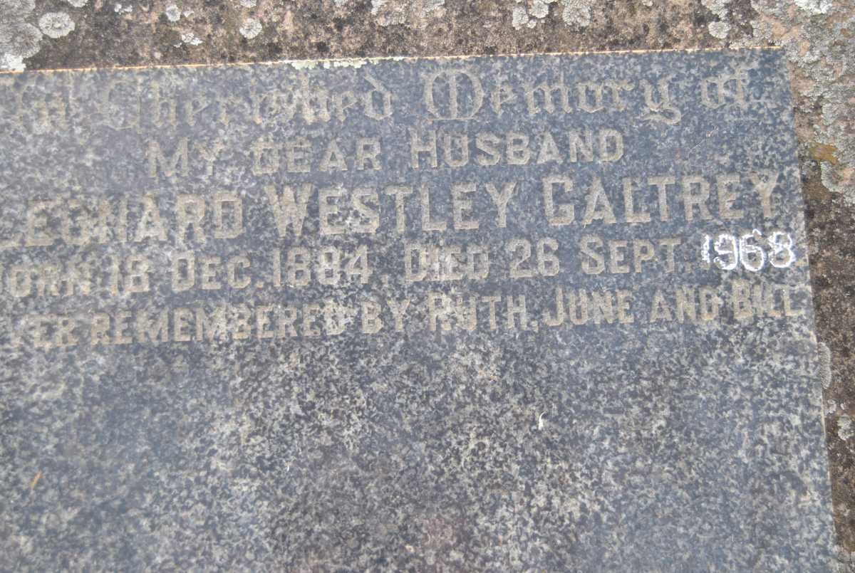 GALTREY Leonard Westley -1968