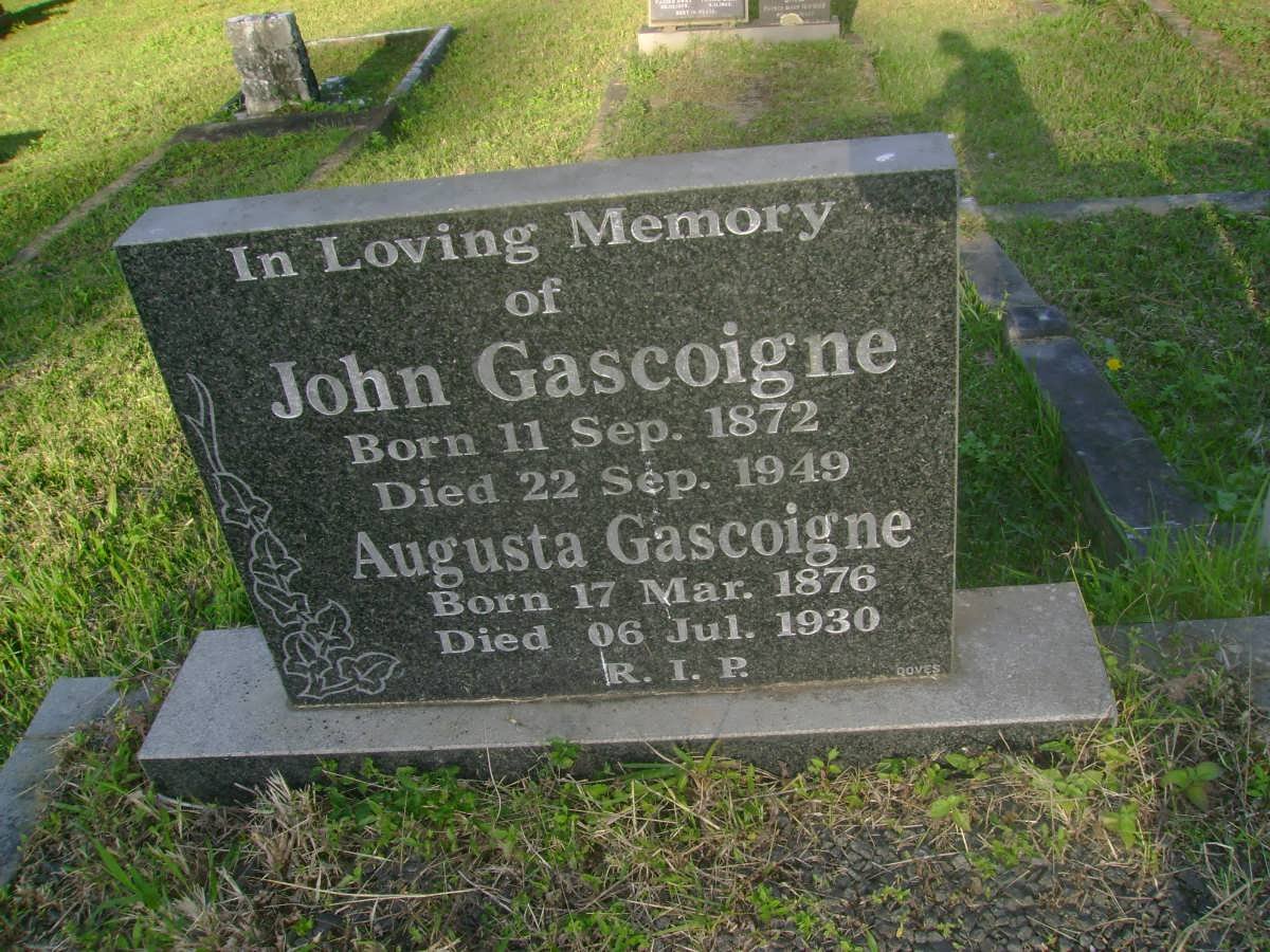 GASCOIGNE John 1872-1949 &amp; Augusta 1876-1930