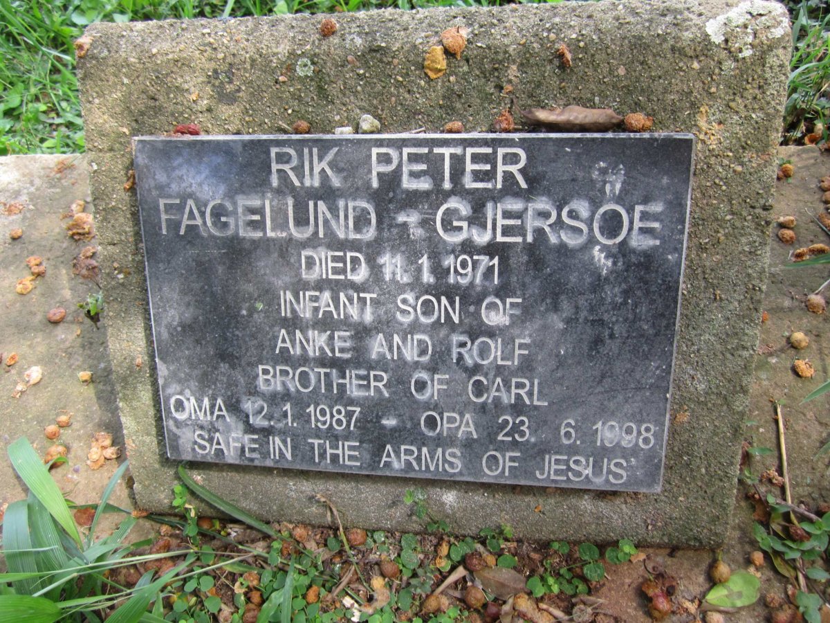 GJERSOE Rik Peter, FAGELUND -1971 :: Oma -1987 &amp; Opa -1998