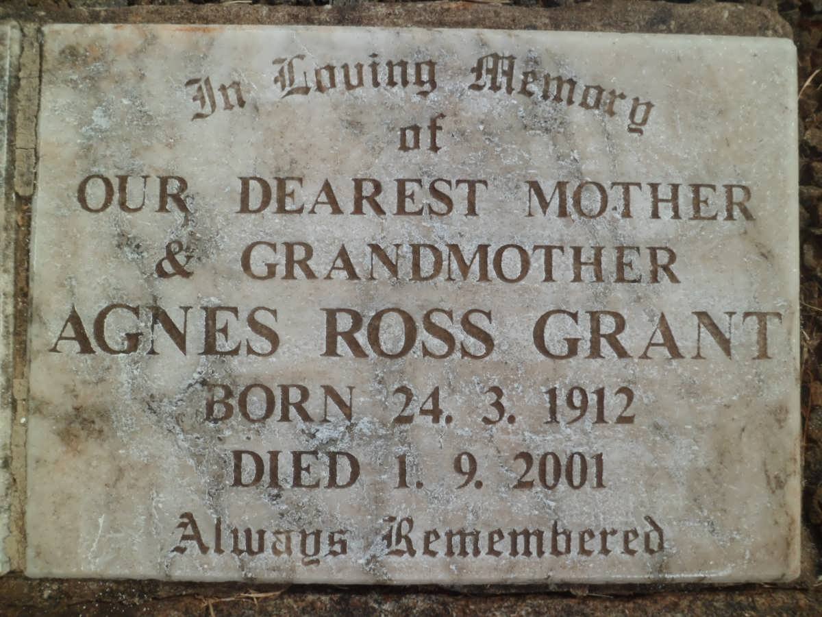 GRANT Agnes Ross 1912-2001