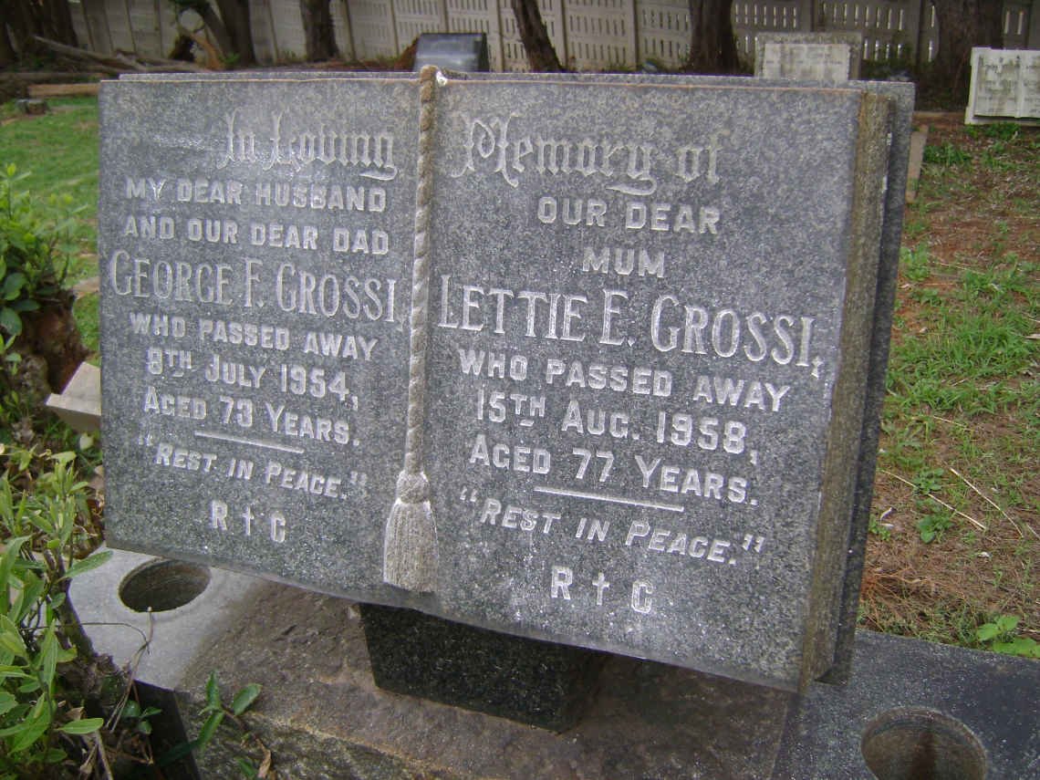 GROSSI George F. -1954 &amp; Lettie E. -1958