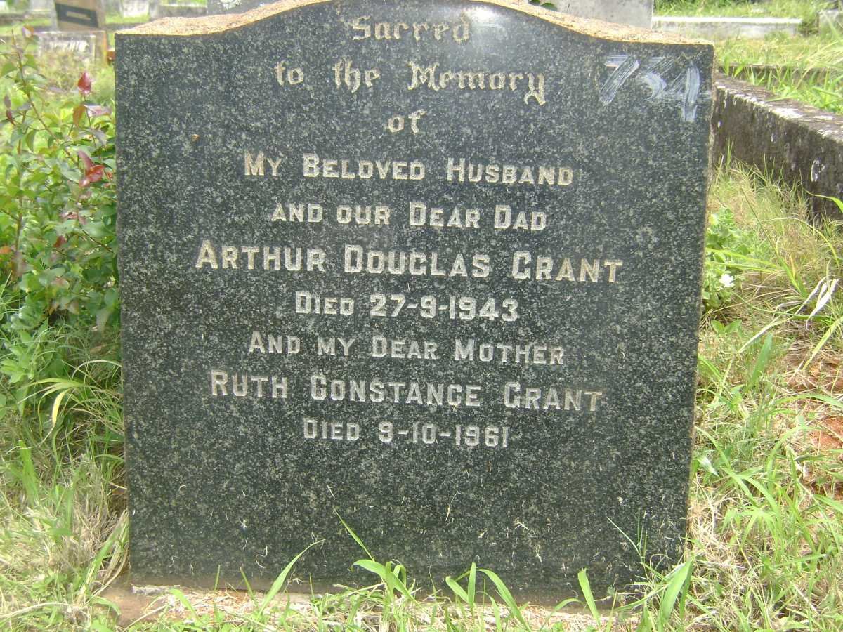 GRANT Arthur Douglas -1943 &amp; Ruth Constance -1961