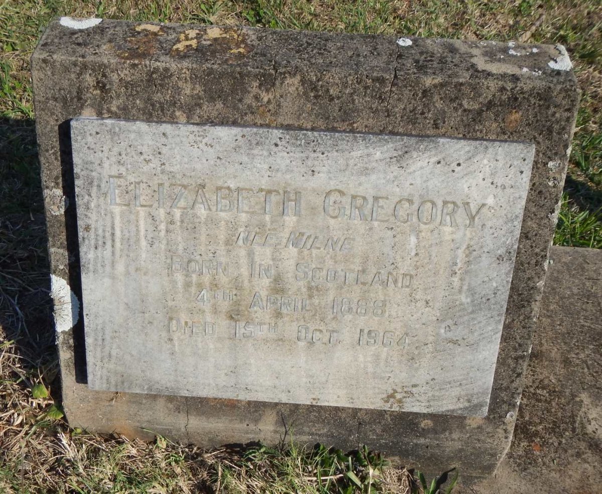 GREGORY Elizabeth nee MILNE 1888-1964
