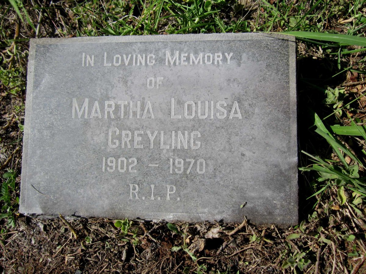 GREYLING Martha Louisa 1902-1970